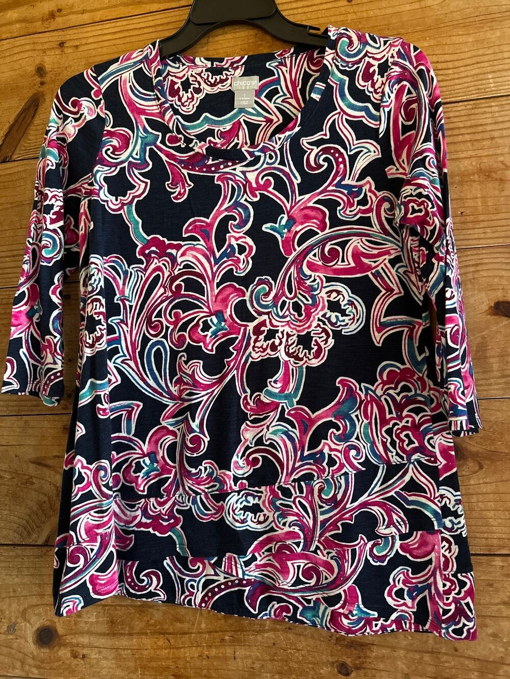 Chicos Abstract Cotton Blend Top